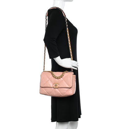 Chanel Goatskin Quilted Medium Chanel 19 Flap Light Pink 2 of 10