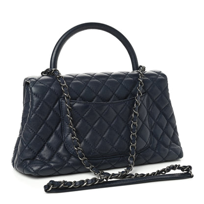 Chanel Caviar Quilted Small Coco Handle Flap Navy 3 of 10