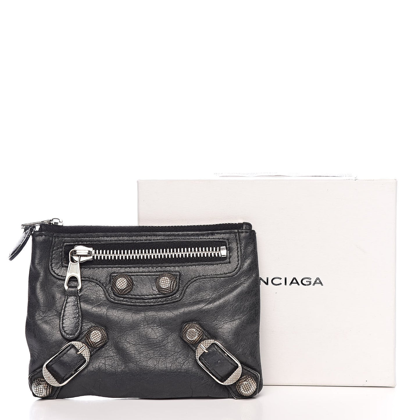 Agneau Giant 12 Silver Hardware M Porte-Monnaie Coin Purse Black