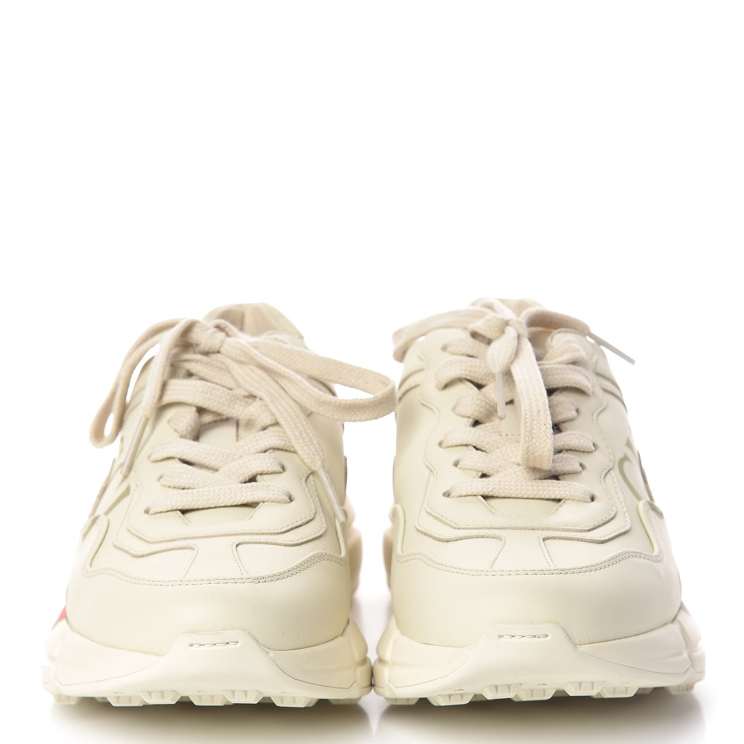 Gucci Calfskin Logo Womens Rhyton Sneakers 34.5 Ivory 2 of 8