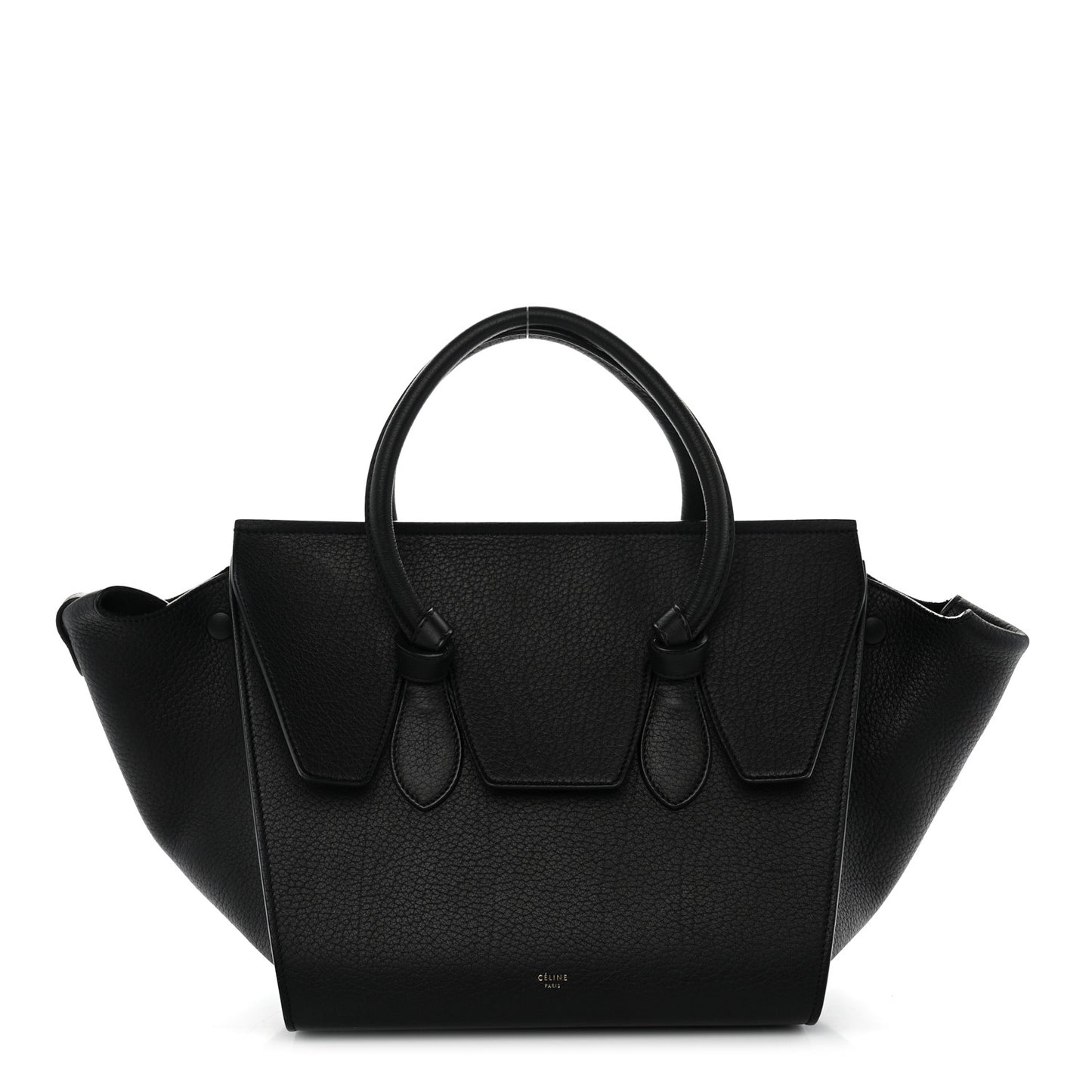 Crisped Calfskin Mini Tie Knot Tote Black