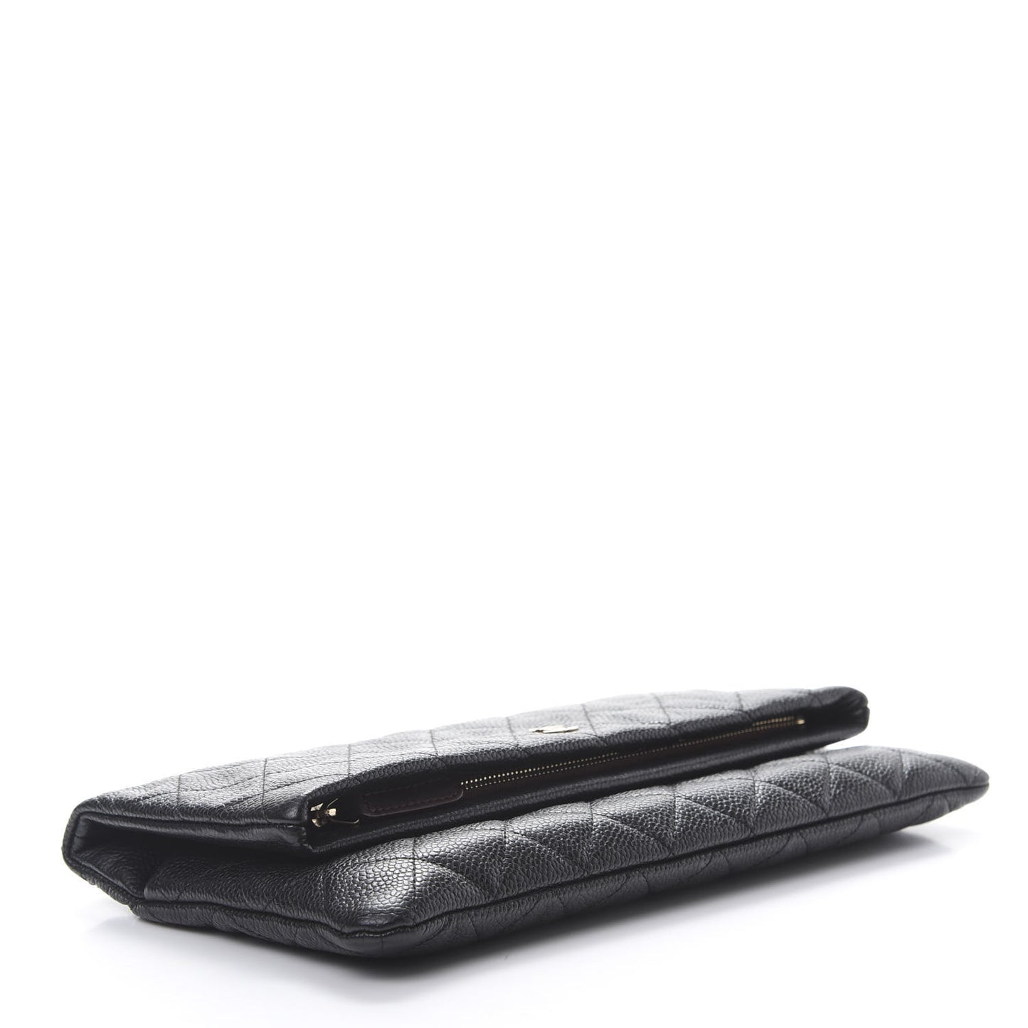 Caviar Quilted CC Beauty Clutch Black