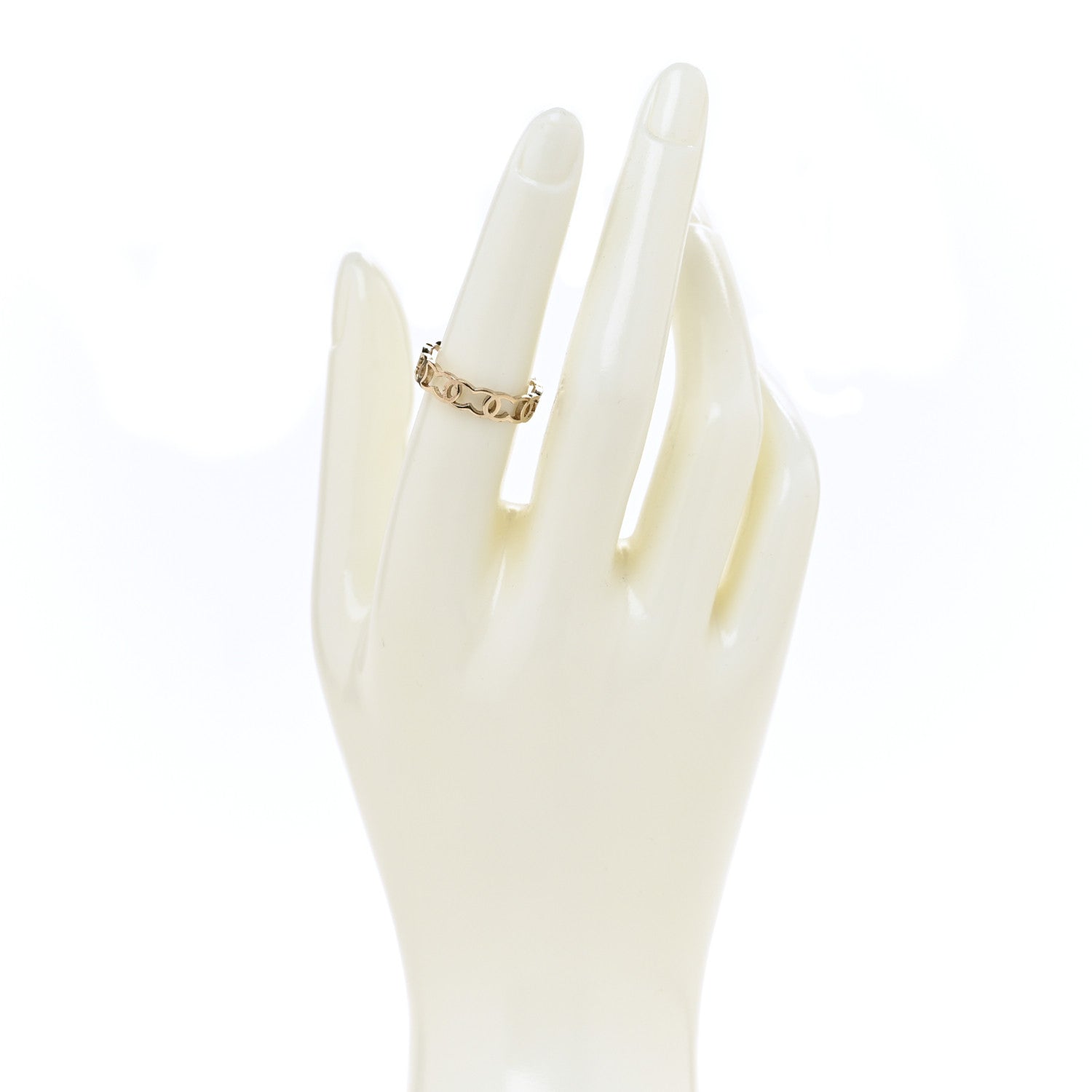 Chanel Metal CC Ring 54 6.75 Gold 2 of 4