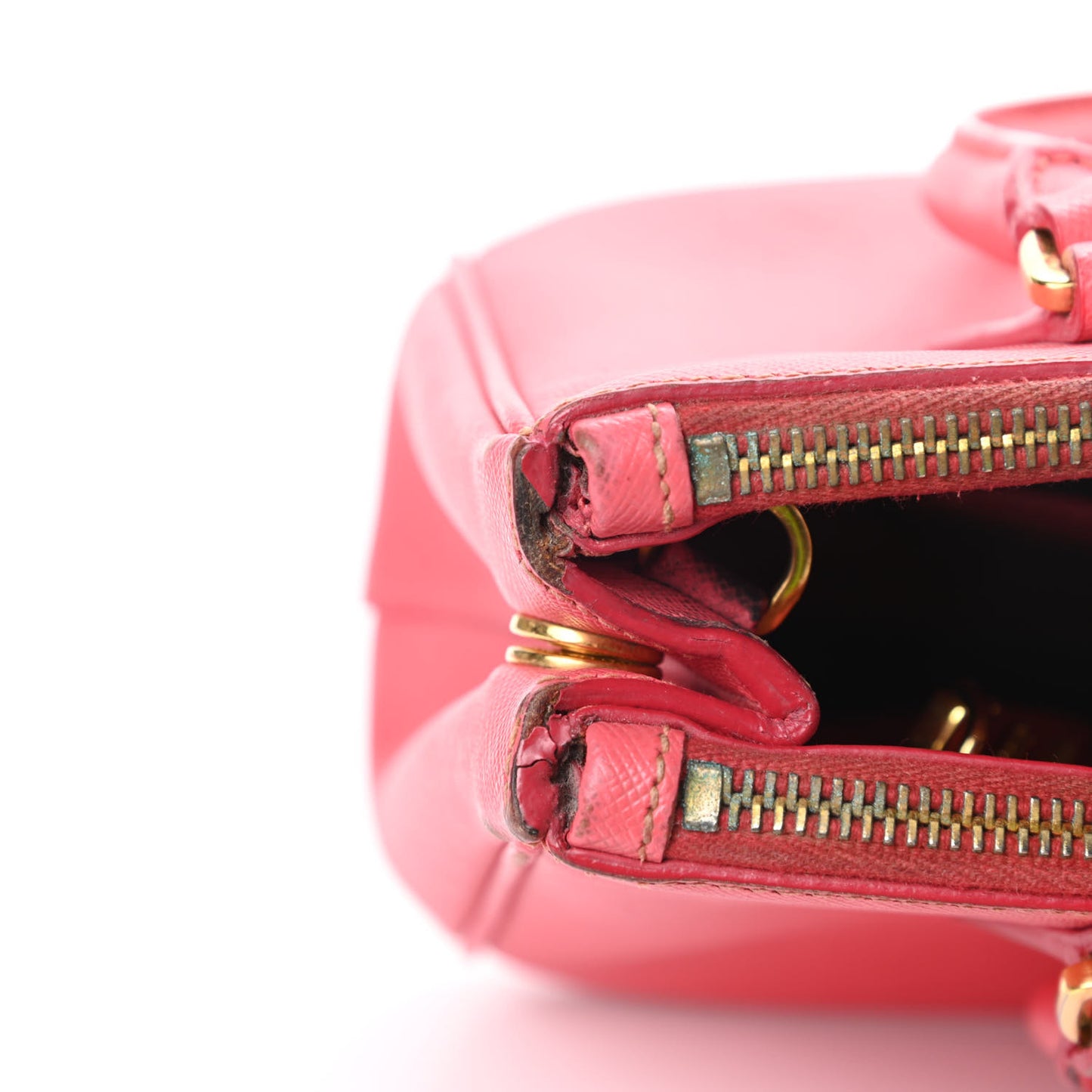 Saffiano Mini Galleria Double Zip Tote Fragola