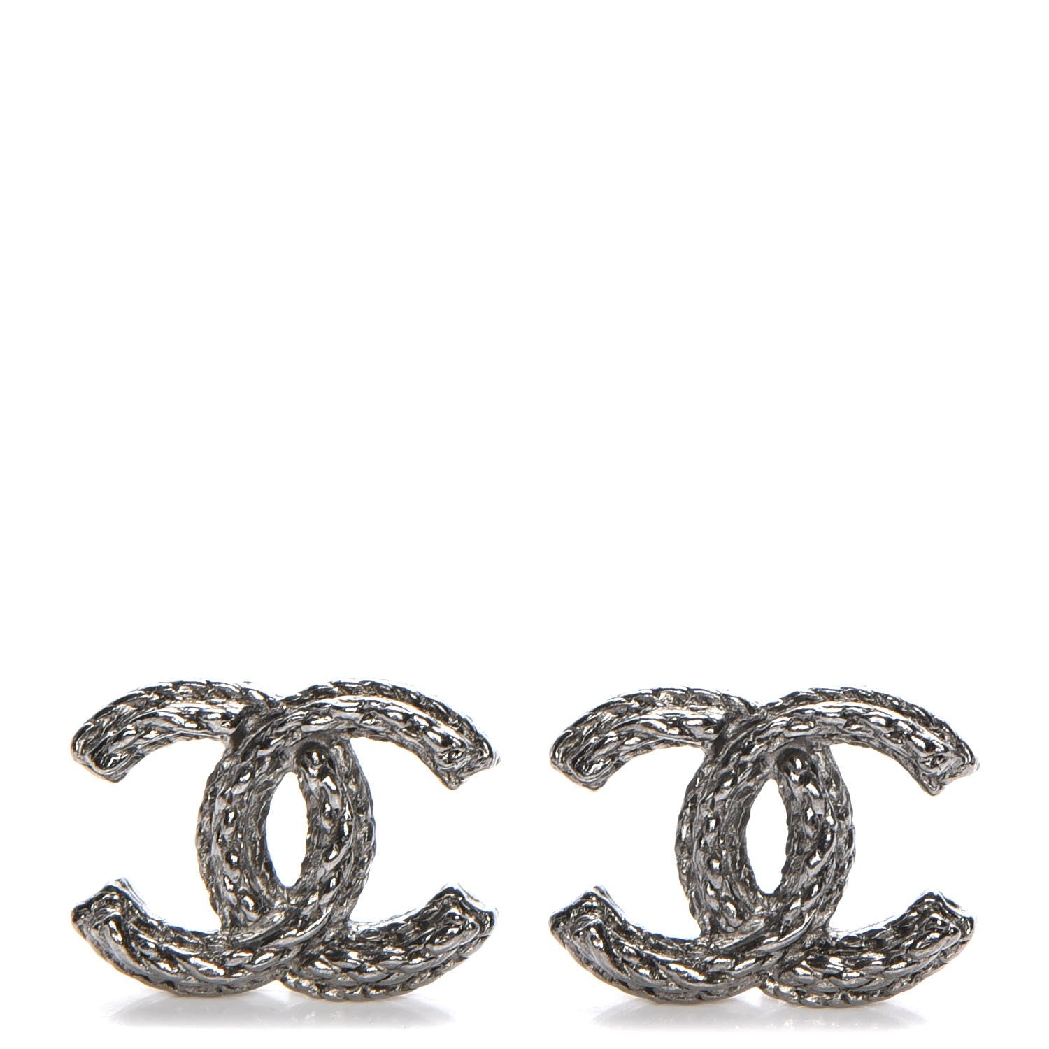 Chanel CC Chain Earrings Dark Silver 1 of 4