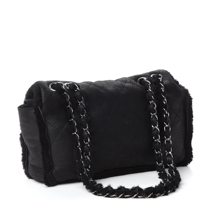 Chanel Shearling Quilted Medium Single Flap Black 3 of 10