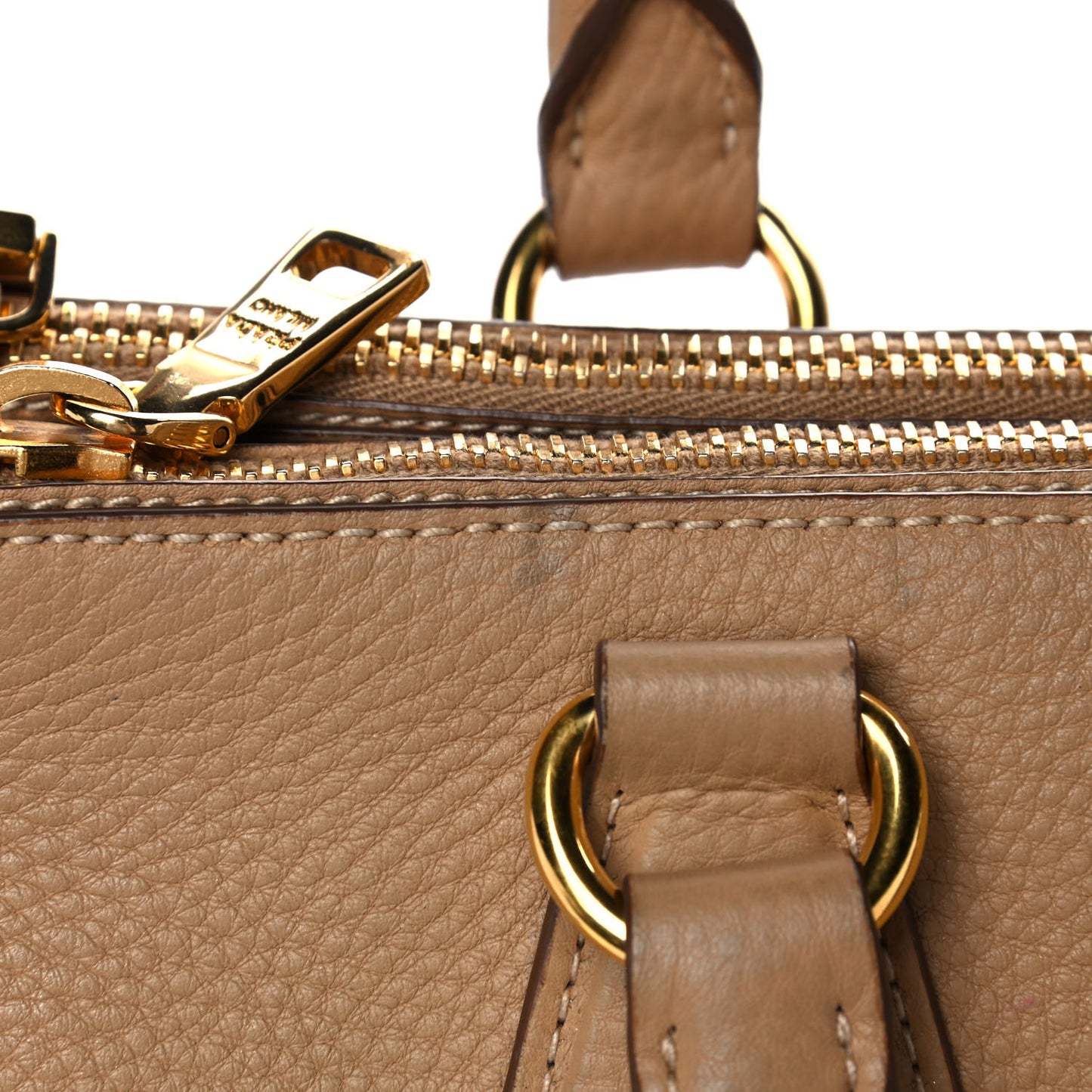 Vitello Daino Large Double Zip Tote Sughero