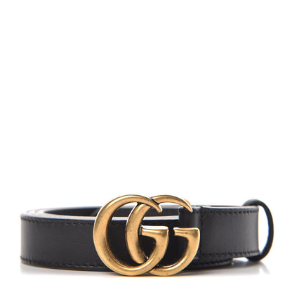 Gucci Calfskin Double G 20mm Belt 75 30 Black 1 of 6