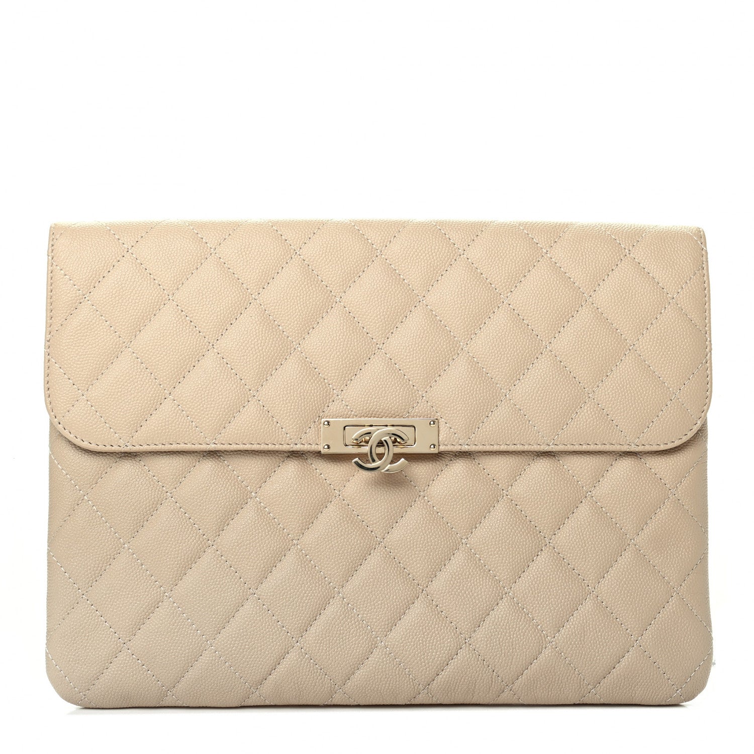 Chanel Caviar Quilted Medium Golden Class Pouch Beige 1 of 8