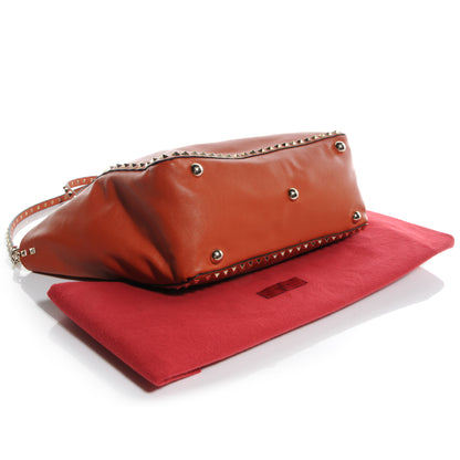 Valentino Garavani Vitello Medium Rockstud Tote English Red 4 of 9