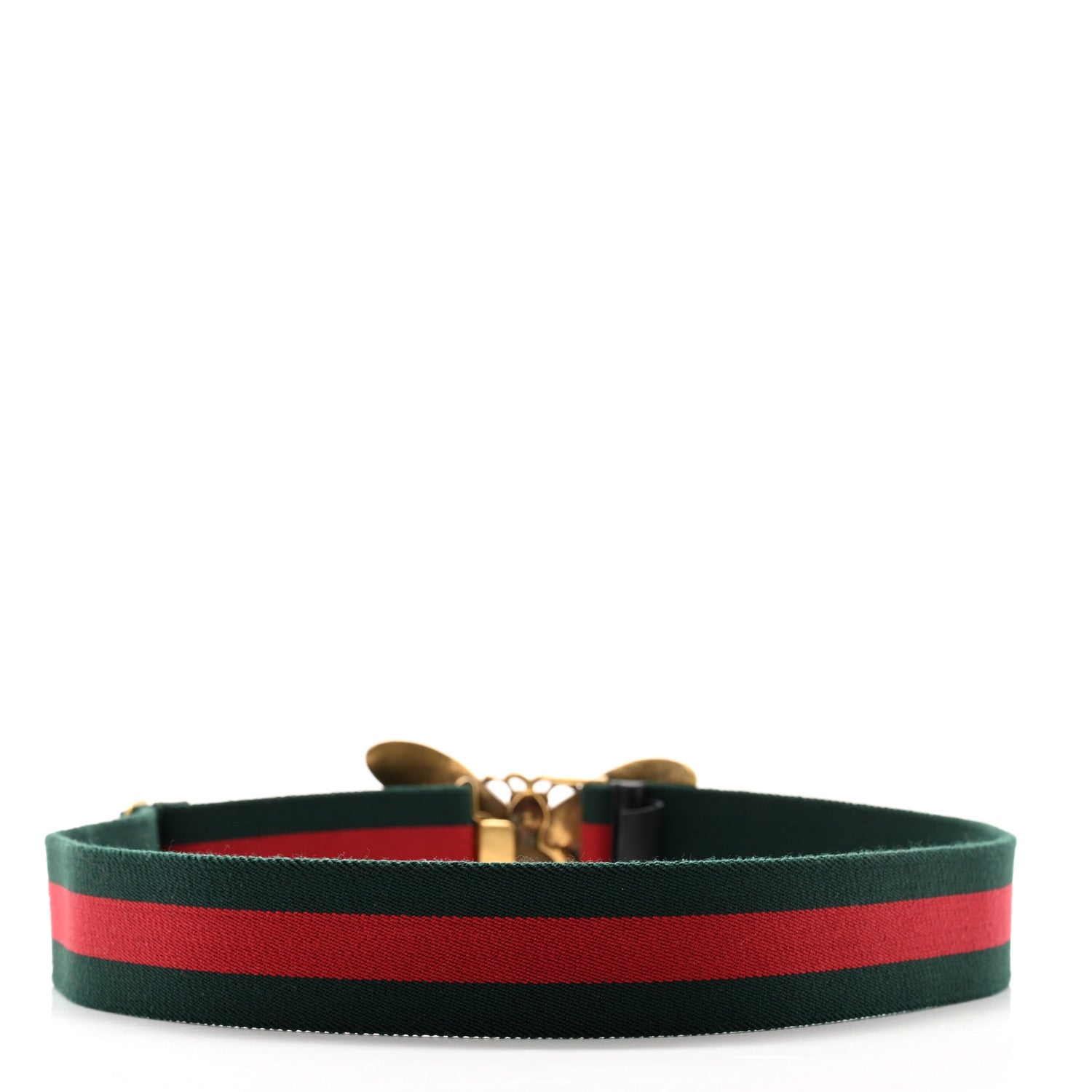 Gucci Web Queen Margaret Bee Belt 85 34 Red Green 2 of 6