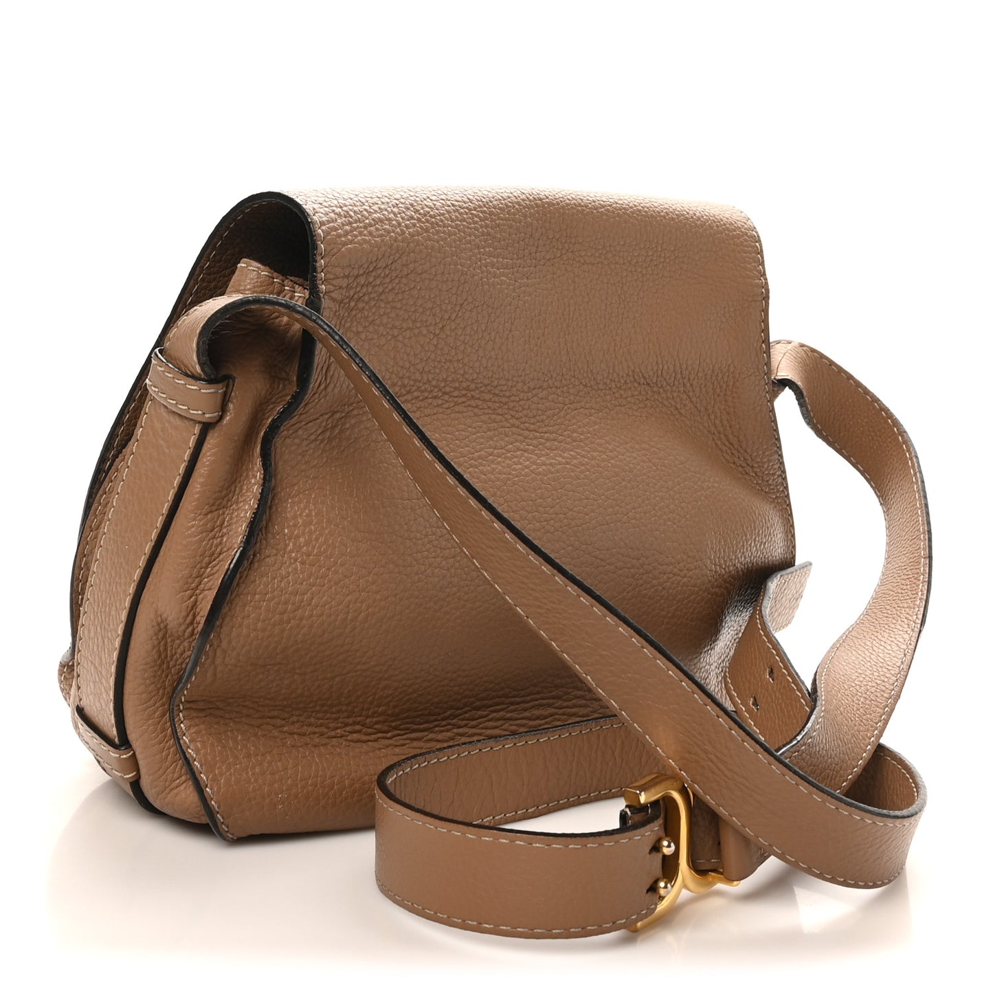 Calfskin Medium Marcie Round Crossbody Bag Nut