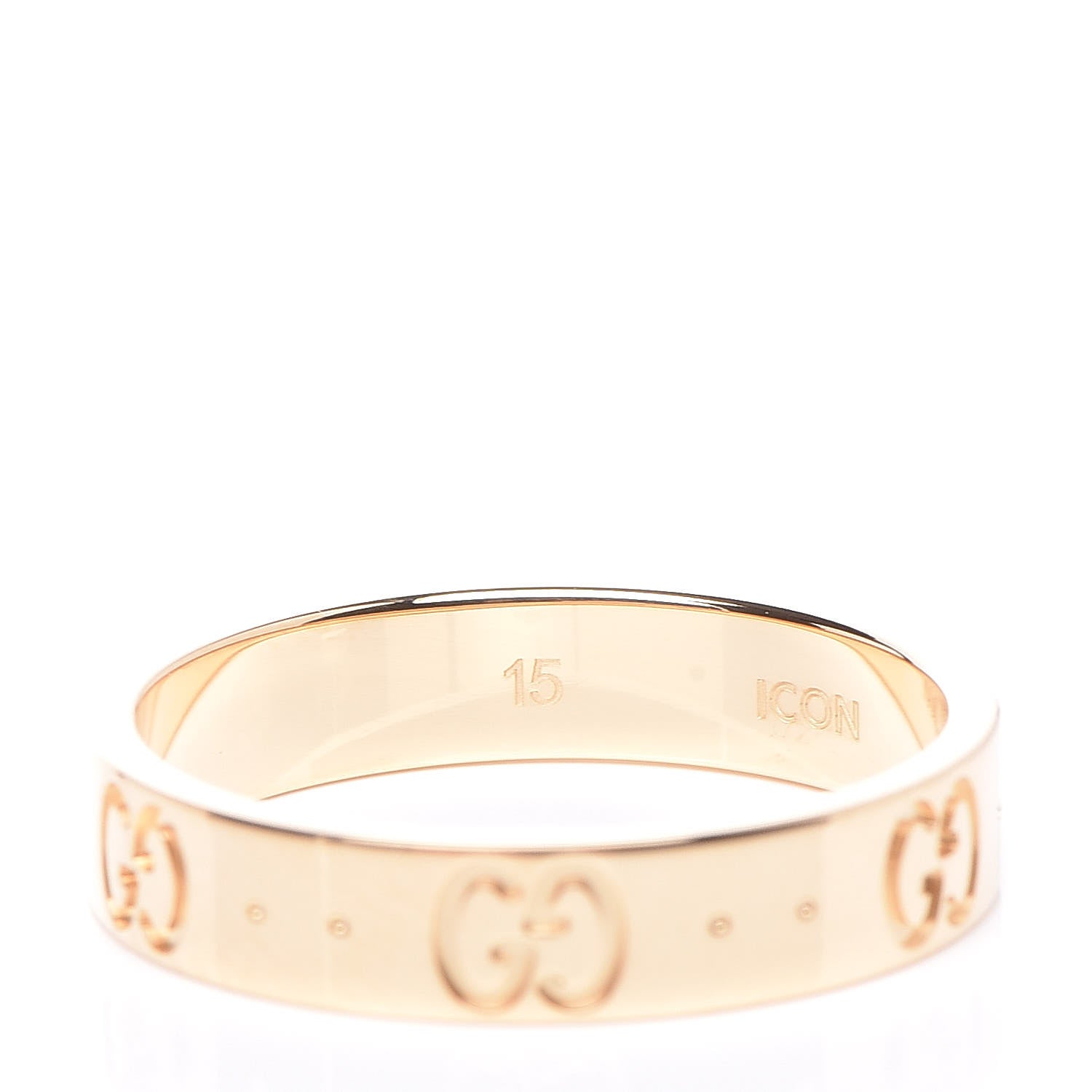 Gucci 18K Yellow Gold 4mm Icon Thin Band Ring 54 7 7 of 8