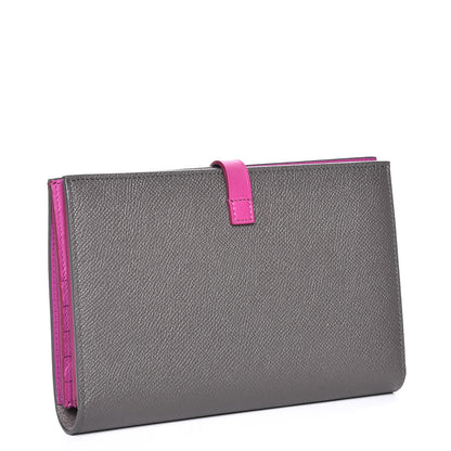 Celine Grained Sleek Calfskin Large Multifunction Strap Wallet Grey 3 of 7