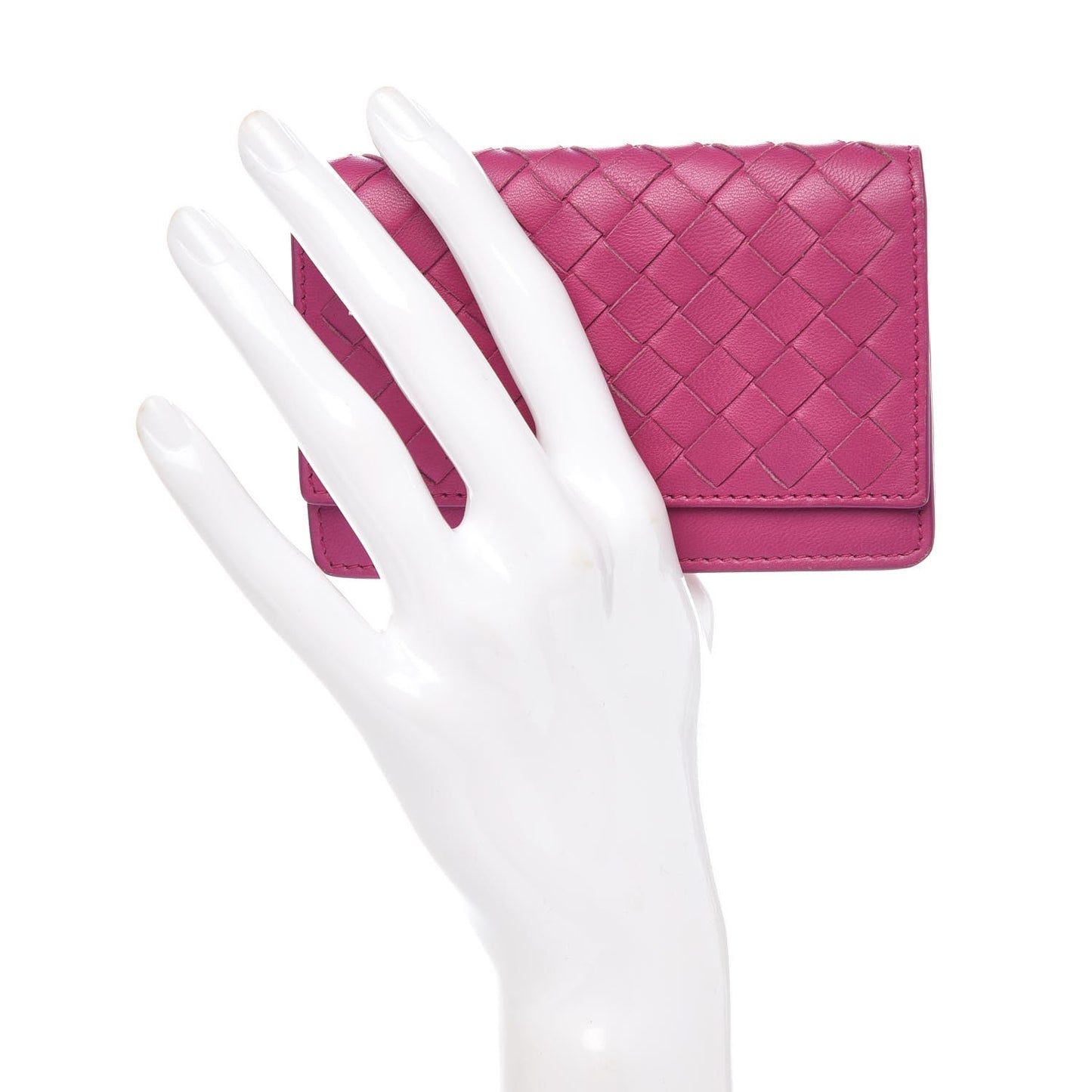 Nappa Intrecciato Card Holder Peony