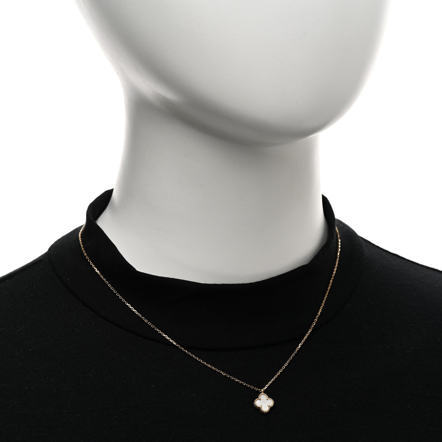 18K Yellow Gold Mother of Pearl Sweet Alhambra Pendant Necklace