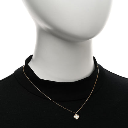 Van Cleef & Arpels 18K Yellow Gold Mother of Pearl Sweet Alhambra Pendant Necklace 2 of 5