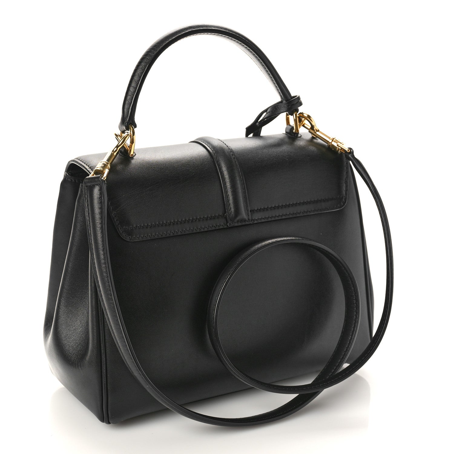 Celine Satinated Calfskin Small 16 Top Handle Bag Black 2 of 9