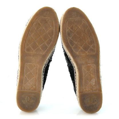 Chanel Patent Sequin CC Espadrilles 38 Black 6 of 10