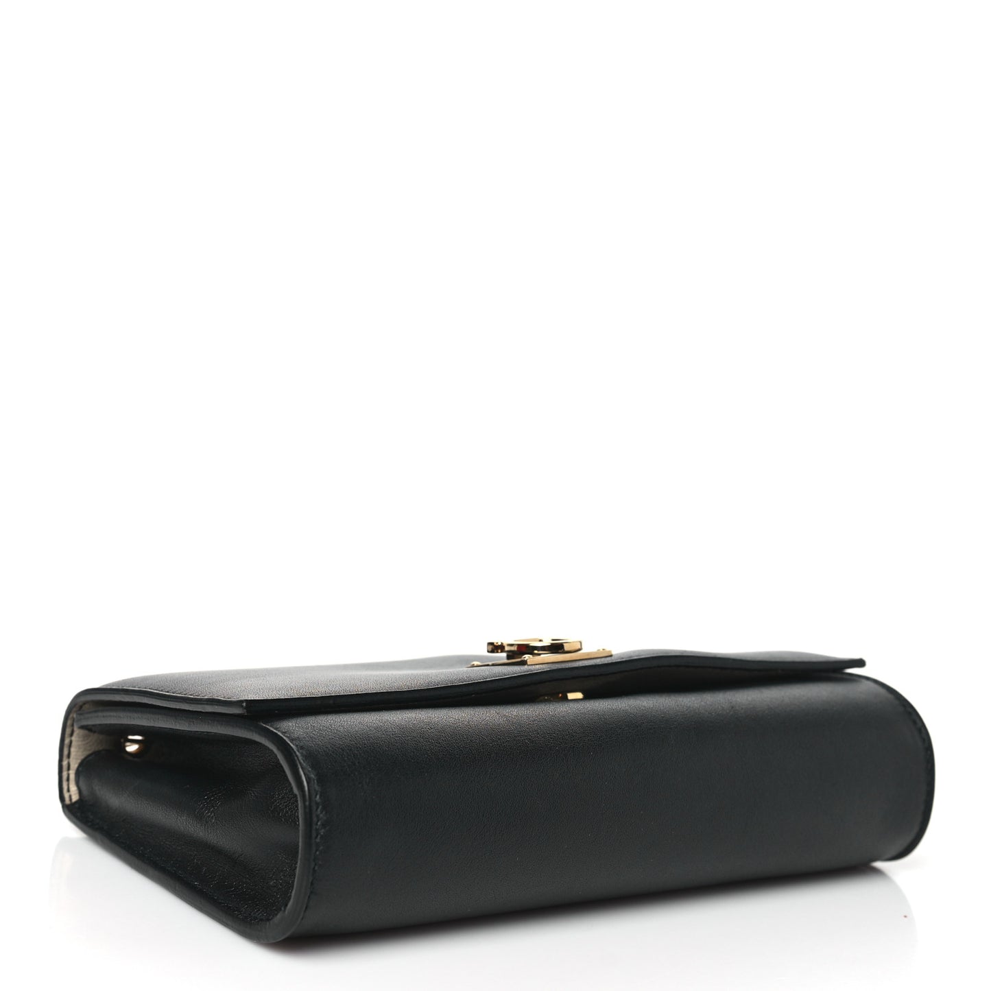 Calfskin Gancini Chain Flap Bag Black