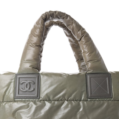 Chanel Nylon Quilted Small Coco Cocoon Reversible Tote Gray 10 of 17