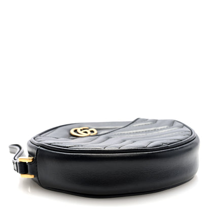 Gucci Calfskin Matelasse GG Marmont Round Wrist Wallet Black 4 of 6