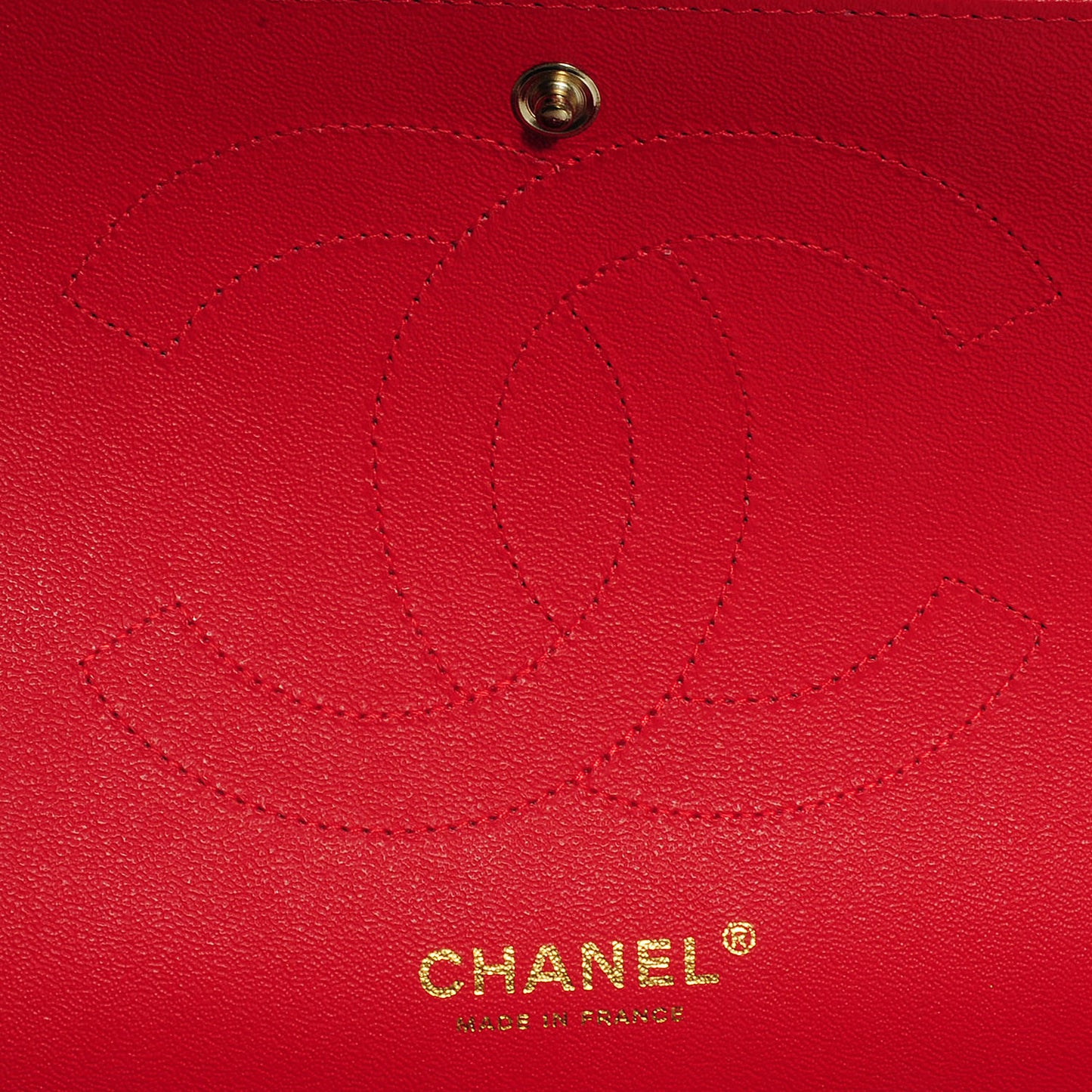 Lambskin Quilted Jumbo Double Flap Red