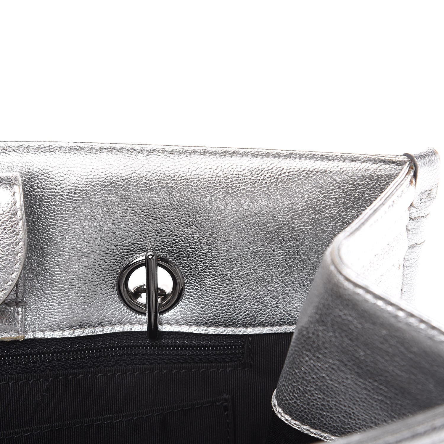 Chanel Metallic Goatskin Calfskin Bi-Color Large Boy Tote Black Silver 17 of 18