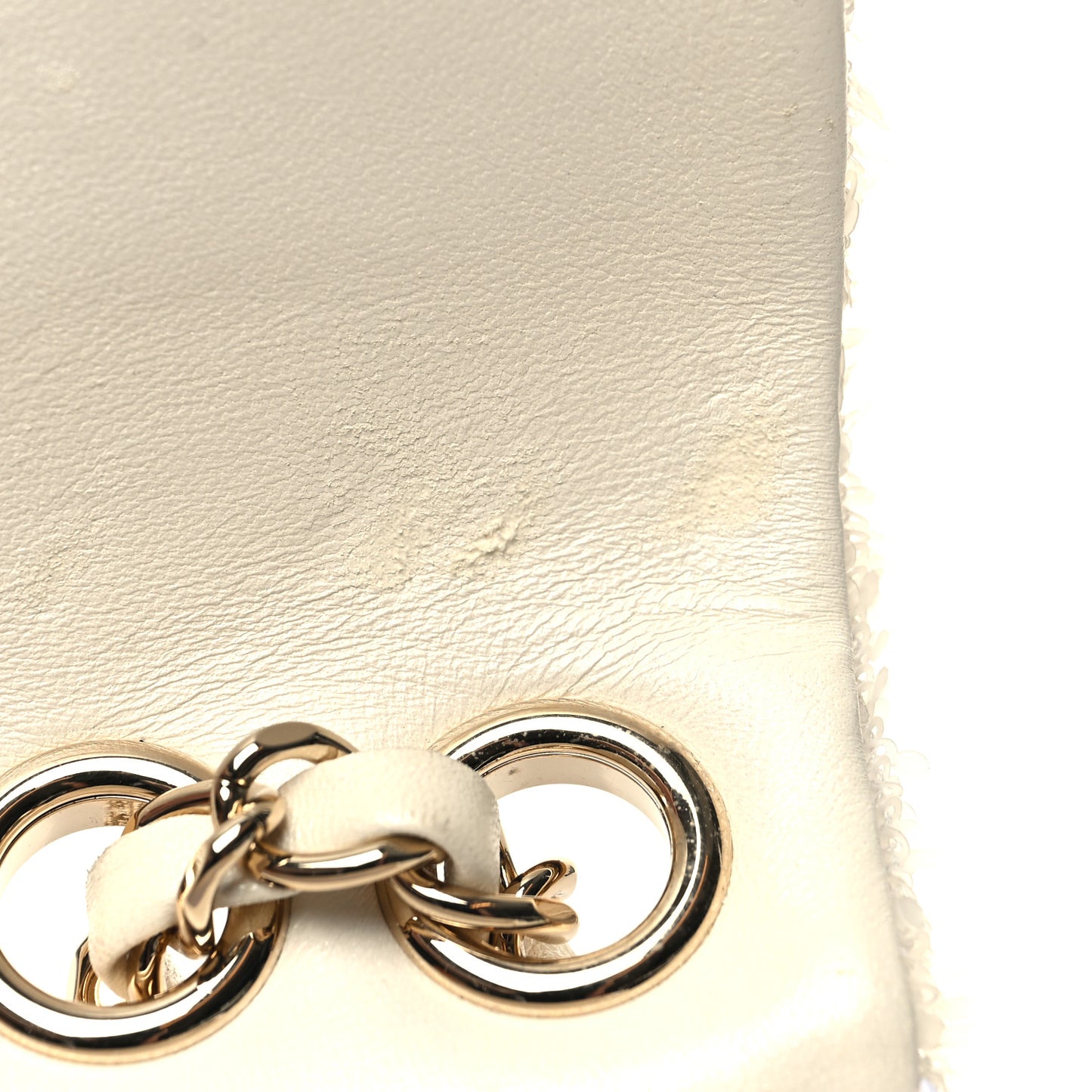 Sequin Mini Rectangular Flap White