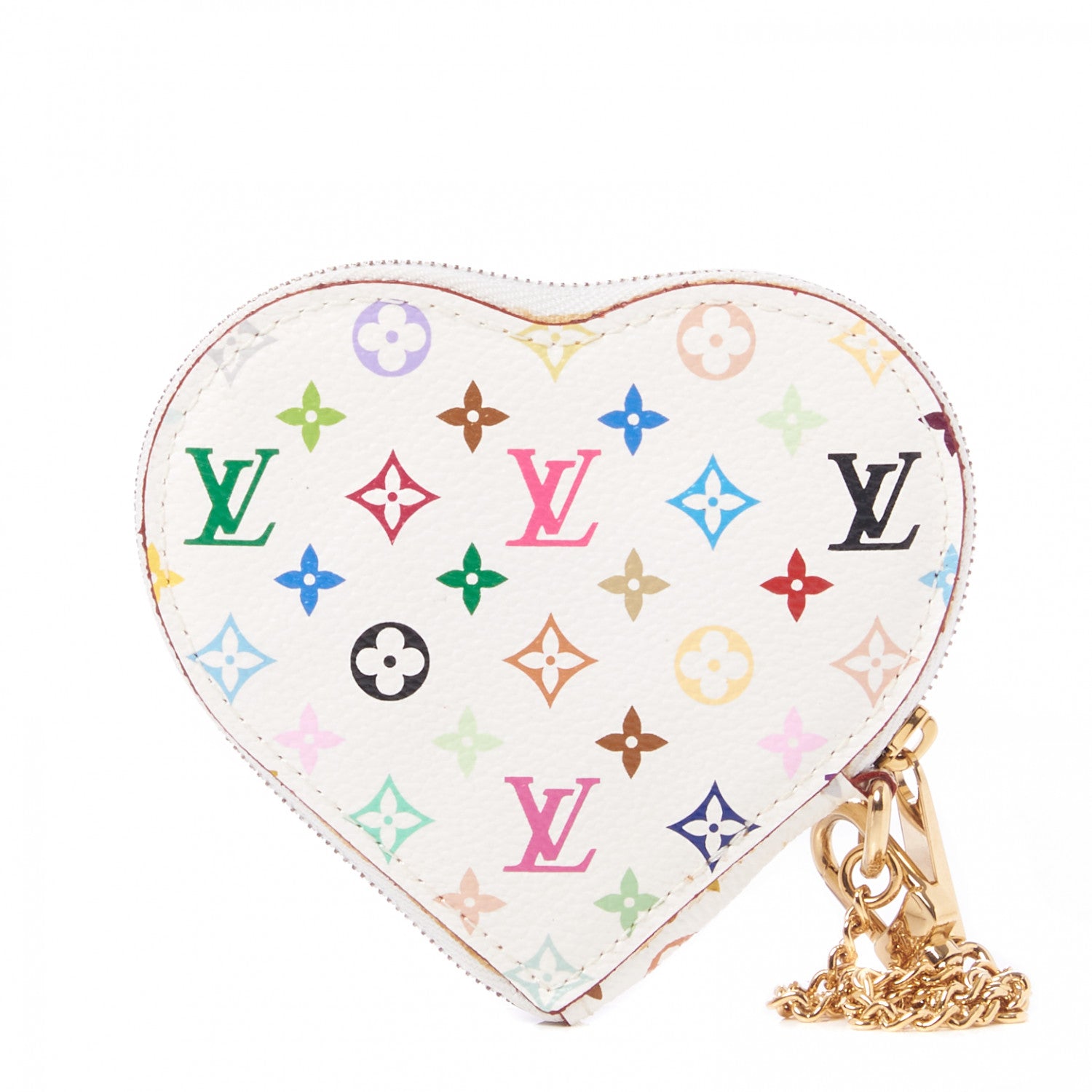 Louis Vuitton Monogram Multicolor Coeur Heart Coin Purse White 1 of 8