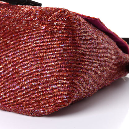 Fendi Beaded Baguette Red Pink 9 of 9