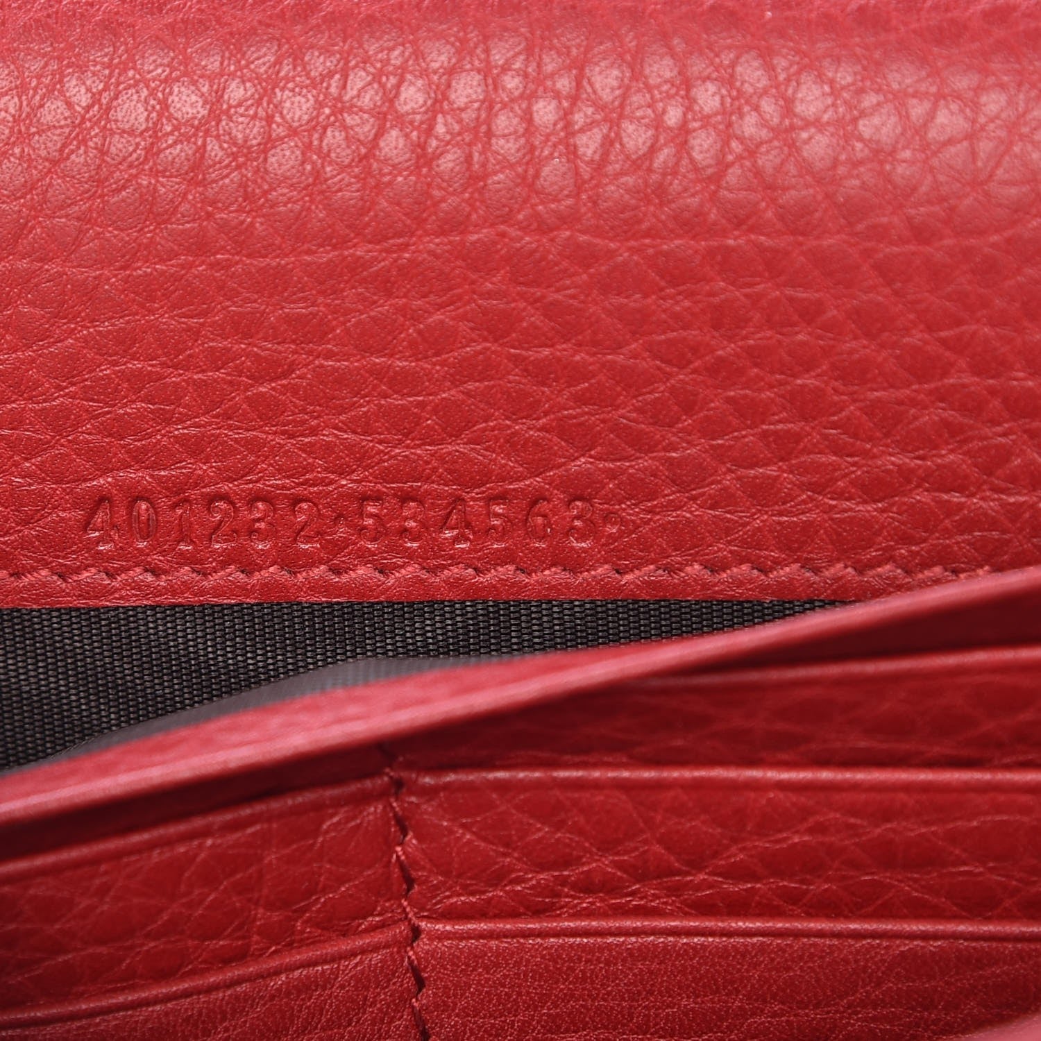 Gucci Calfskin GG Marmont Chain Wallet Vulcanic Red 7 of 12