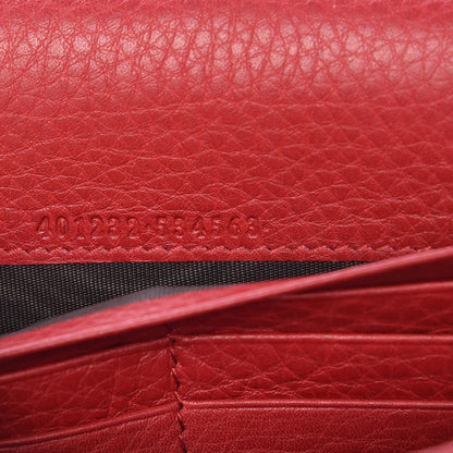 Gucci Calfskin GG Marmont Chain Wallet Vulcanic Red 7 of 12