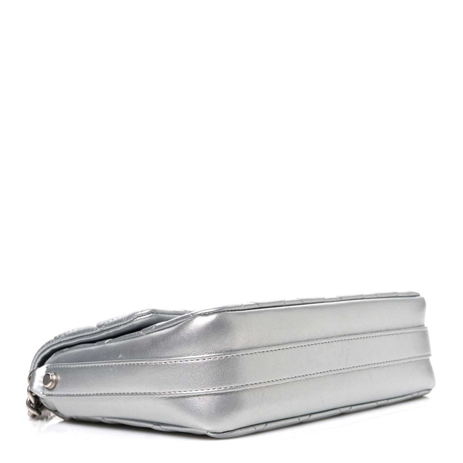 Chanel Metallic Lambskin Quilted Mini Maxi CC Flap Argent 4 of 10