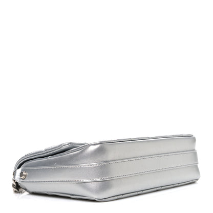 Chanel Metallic Lambskin Quilted Mini Maxi CC Flap Argent 4 of 10