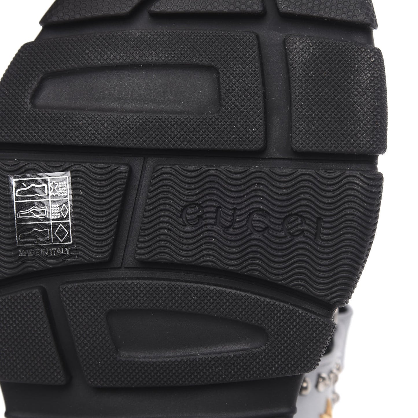 Technical Canvas Calfskin Reflective Studded Mens Aguru Sandals 8 Silver Black