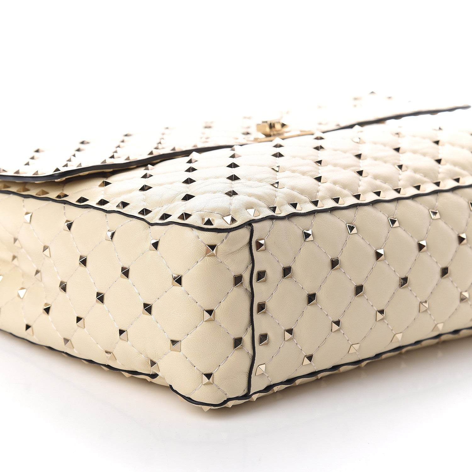Valentino Garavani Nappa Maxi Rockstud Spike Shoulder Bag Light Ivory 6 of 7