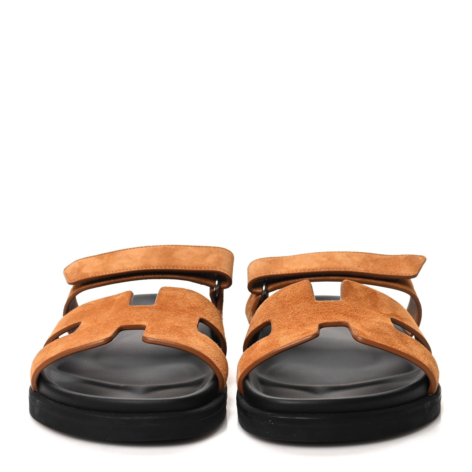 Hermes Suede Goatskin Womens Chypre Sandals 38 Naturel 2 of 9