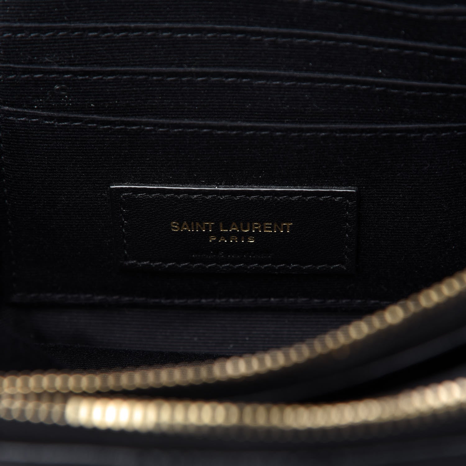 Saint Laurent Grained Lambskin Quilted Mini Becky Double Zip Bag Black 9 of 11