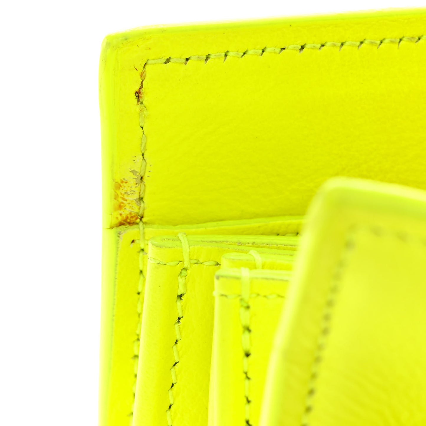 Calfskin Small Sac De Jour Bag Neon Yellow
