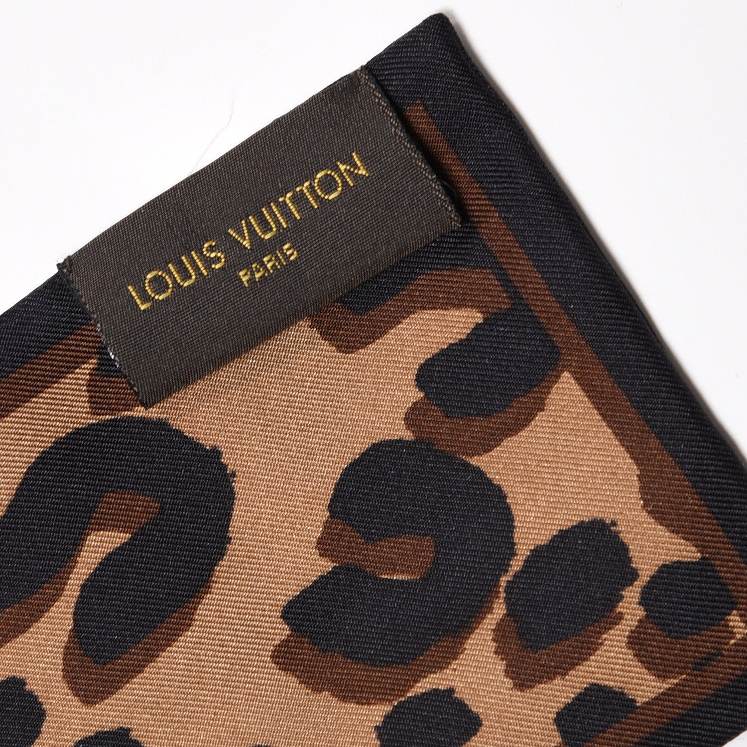 Louis Vuitton Silk Leopard Bandeau Scarf Marron 4 of 4