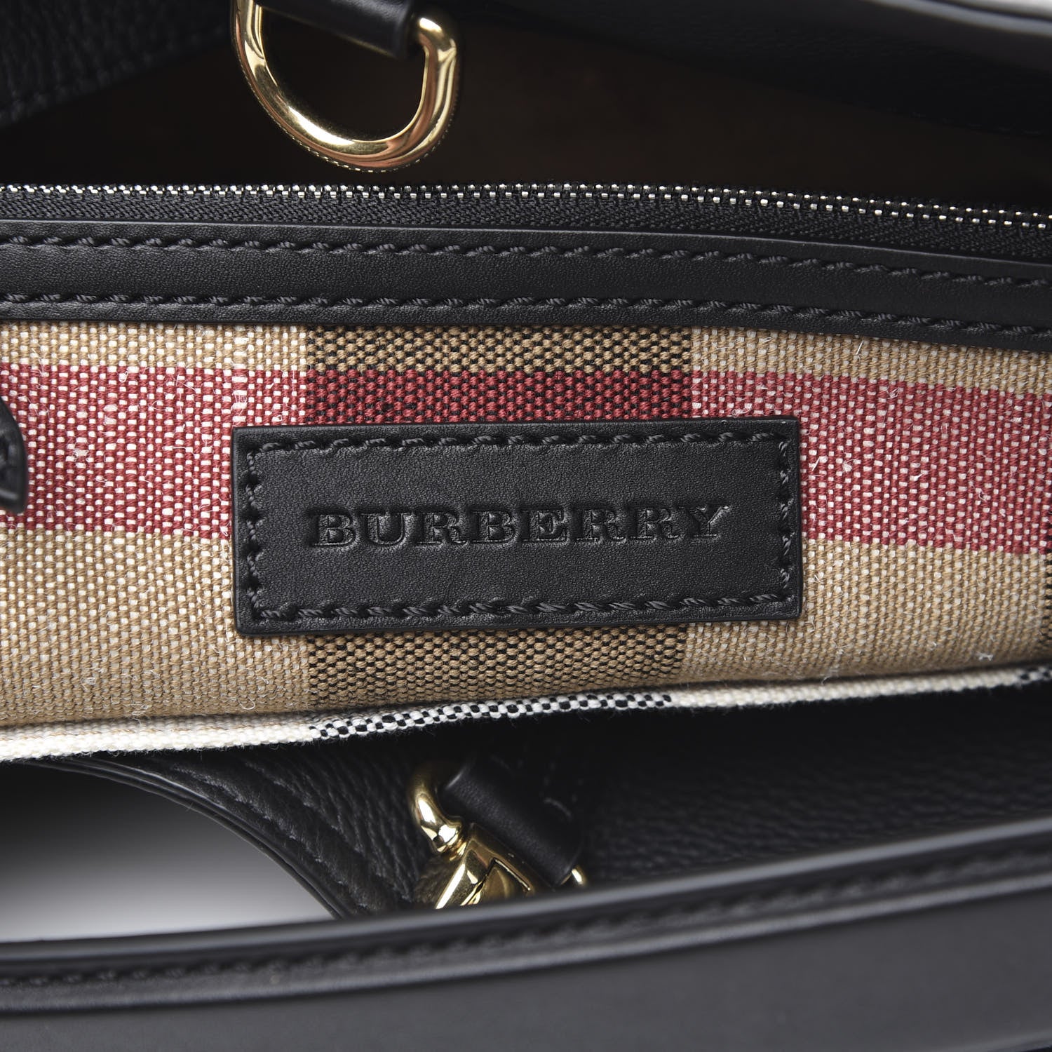 Burberry Grainy Calfskin Canvas Mega Check Medium Ashby Tassel Hobo Black 6 of 10
