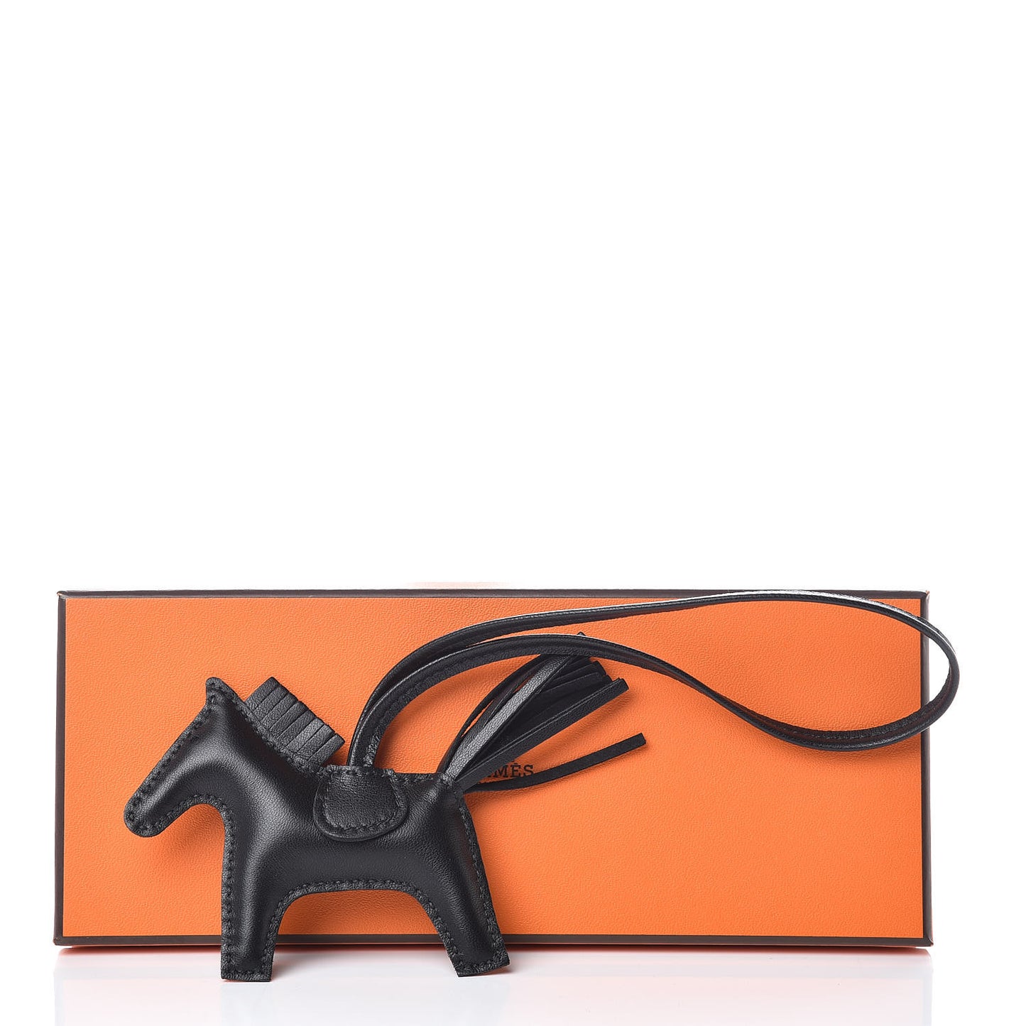 Milo Lambskin Grigri Rodeo Horse Bag Charm PM So Black