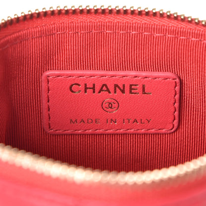 Chanel Lambskin Quilted Small Cosmetic Case Light Red 6 of 8