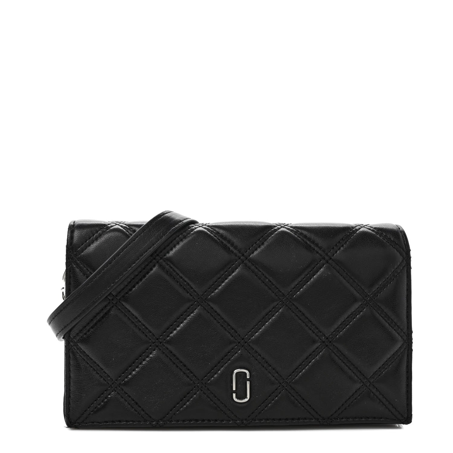 Marc Jacobs Calfskin Quilted Long Wallet Bag Black 1 of 10