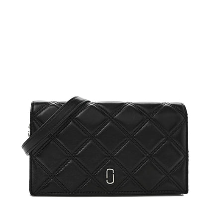 Marc Jacobs Calfskin Quilted Long Wallet Bag Black 1 of 10