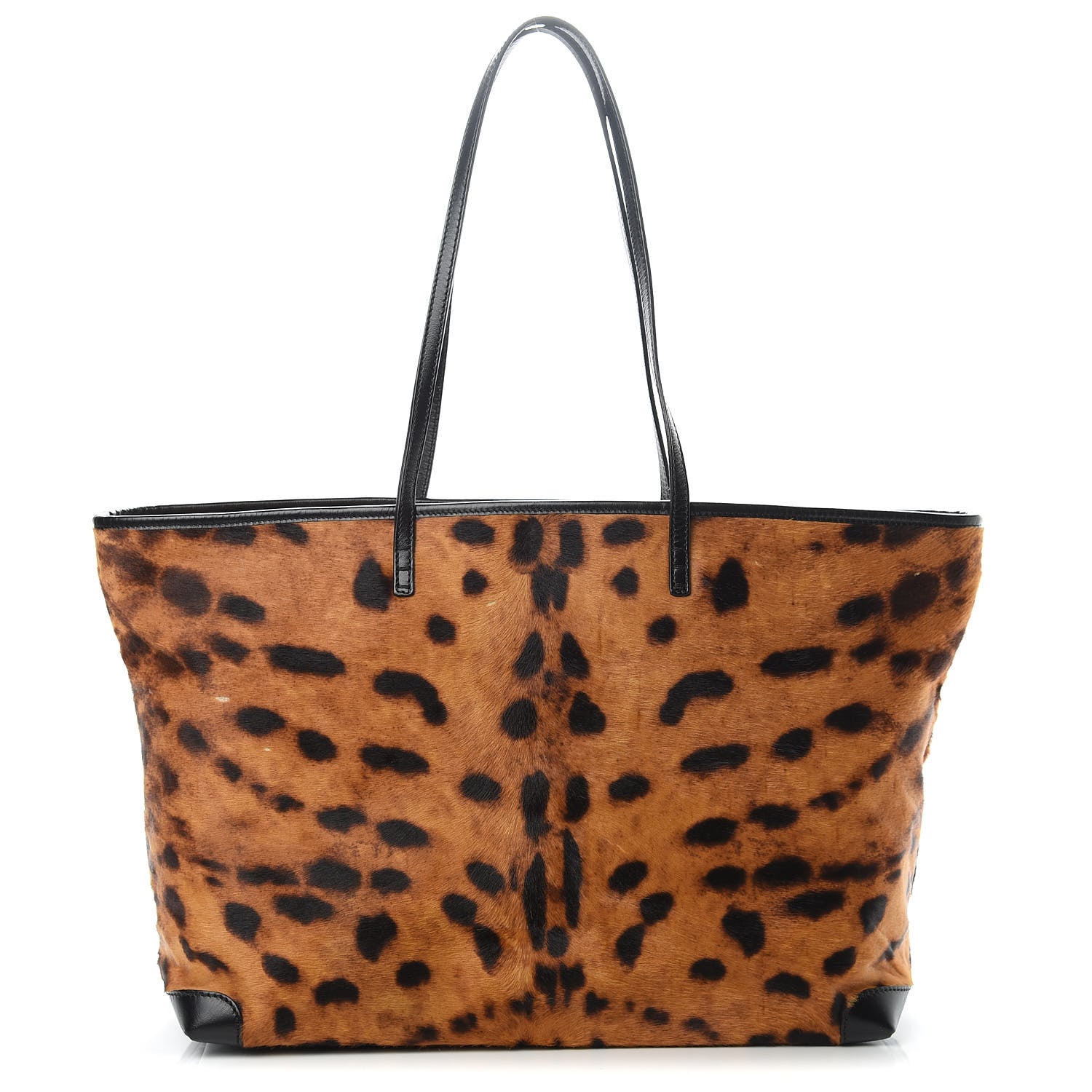 Fendi Calf Hair Leopard Print Medium Roll Tote Brown 1 of 19