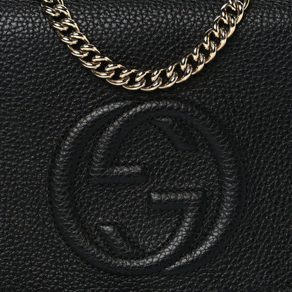 Gucci Pebbled Calfskin Medium Soho Flap Crossbody Black 9 of 11