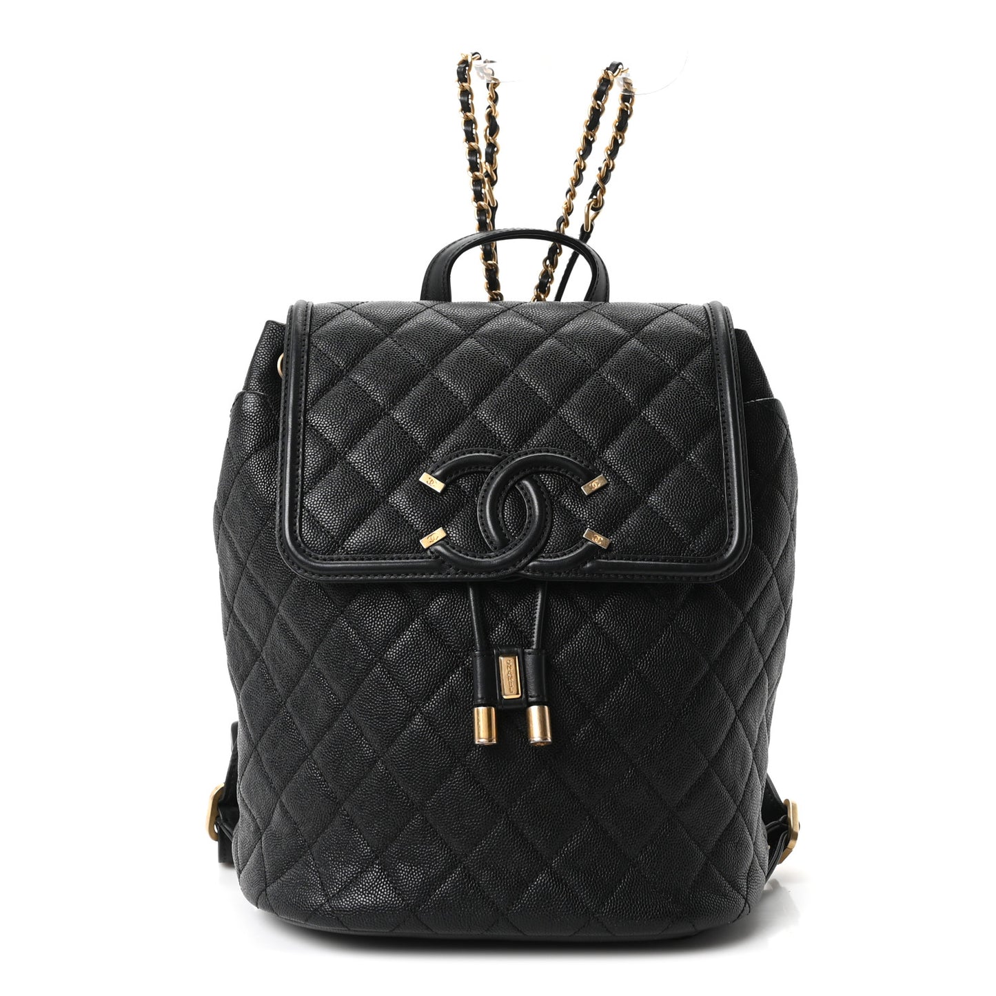 Caviar Quilted Filigree Backpack Black