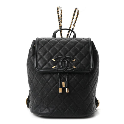 Chanel Caviar Quilted Filigree Backpack Black 1 of 9